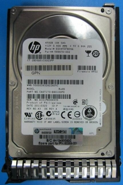 Refurbished | HPE 652572-B21 Enterprise Hard Drive 450 GB SAS 6Gb/s Refurbished