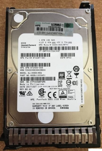 NEW | HPE EG001800JWFVC Hard Drive 1.8 TB SAS 12Gb/s New F/s