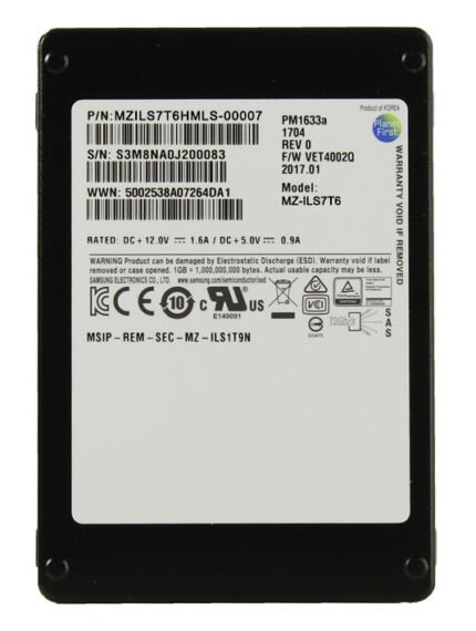 Refurbished | Samsung MZILS7T6HMLS-00007 PM1633a 7.68TB SAS 12Gbps 2.5Inch SSD