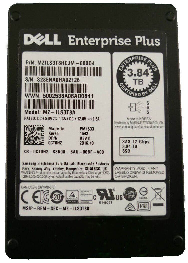 312720.jpg Refurbished | Samsung MZILS3T8HCJM-000D4 3.84TB SAS 12Gbps MLC 2.5inch SSD - Image 1