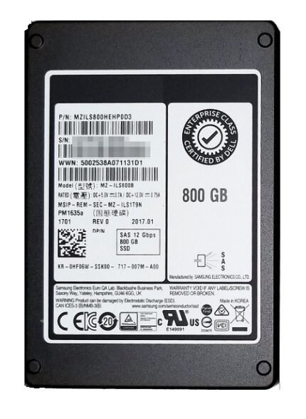 Refurbished | Samsung PM1635a MZ-ILS800B Mixed Use SSD 800 GB SAS 12Gb/s DELL OEM Refurbished