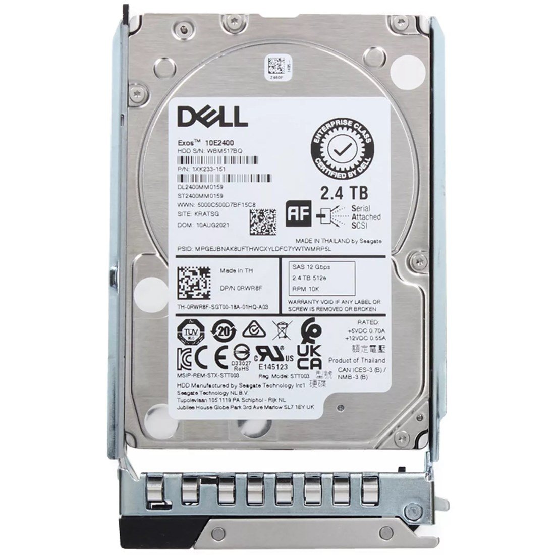 316460.jpg NEW | Dell 0RWR8F 2.4TB 10K SAS-12Gbps 512e 2.5" Hot Plug Hard Drive with Tray - Image 1