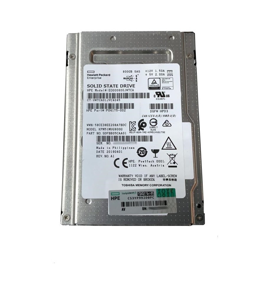 327270.jpg Refurbished | Kioxia PM5 KPM51MUG800G Write Intensive SSD 800 GB SAS 12Gb/s HPE OEM Refurbished - Image 1