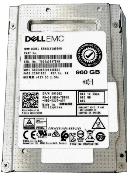 Refurbished | Kioxia RM5 KRM5XVUG960G SSD 960GB SAS 12Gb/s DELL OEM Refurbished