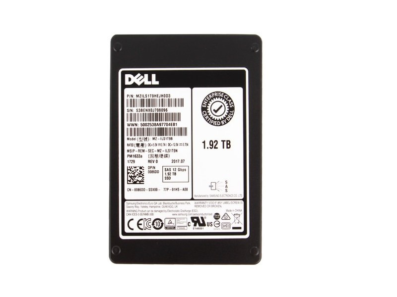 328328.jpg Refurbished | Samsung PM1633a MZ-ILS1T9B - SSD - 1.92 TB - SAS 12Gb/s - DELL OEM Refurbished - Image 1