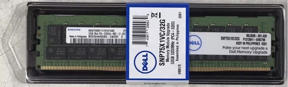 329635.jpg Dell 370-AEVN 32GB PC4-25600 DDR4-3200MT/s 2Rx4 ECC Brand New Samsung OEM - Image 1