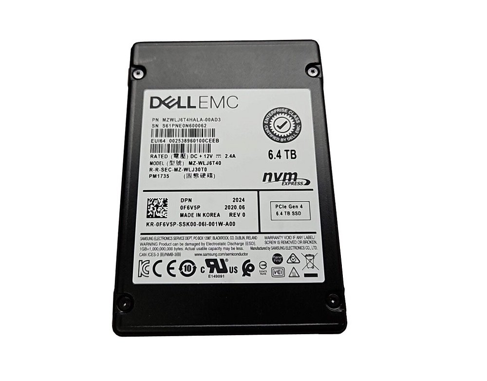 333481.jpg Refurbished | Samsung PM1735 MZWLJ6T4HALA-000D3 Mixed Use SSD 6.4 TB PCIe 4.0 x8 (NVMe) DELL OEM Refurbished - Image 1