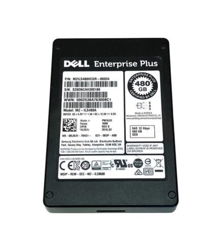 Refurbished | Samsung PM1633 MZ-ILS480A - SSD - 480 GB - SAS 12Gb/s - DELL OEM Refurbished