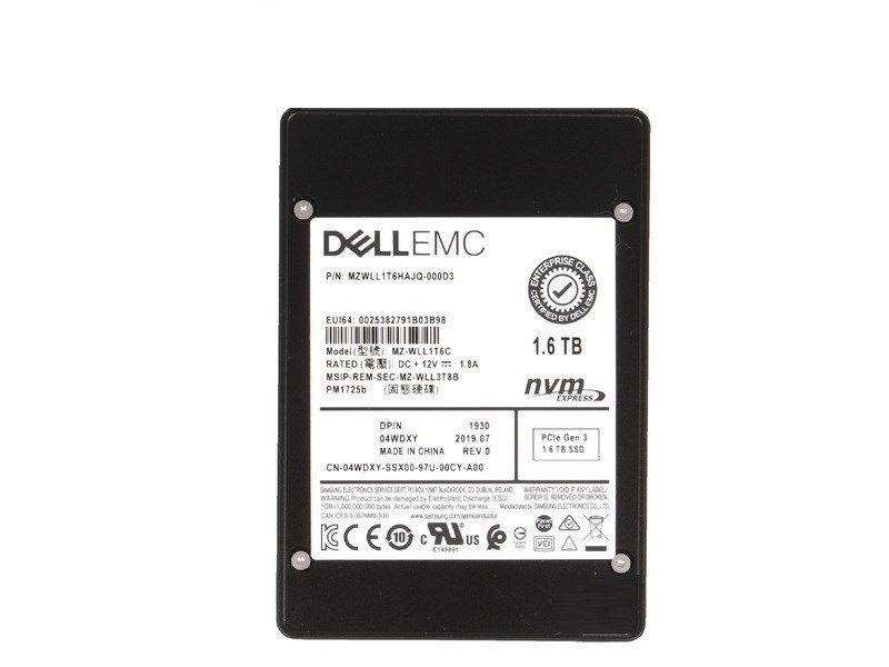 334870.jpg Refurbished | Samsung PM1725b MZ-WLL1T6C Mixed Use SSD 1.6 TB PCIe 3.0 X4 (NVMe) DELL OEM Refurbished - Image 1