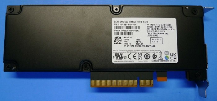 339353.jpg Refurbished | Samsung PM1735 MZ-PLJ1T60 Mixed Use SSD 1.6 TB PCIe 4.0 x8 (NVMe) DELL OEM Refurbished - Image 1