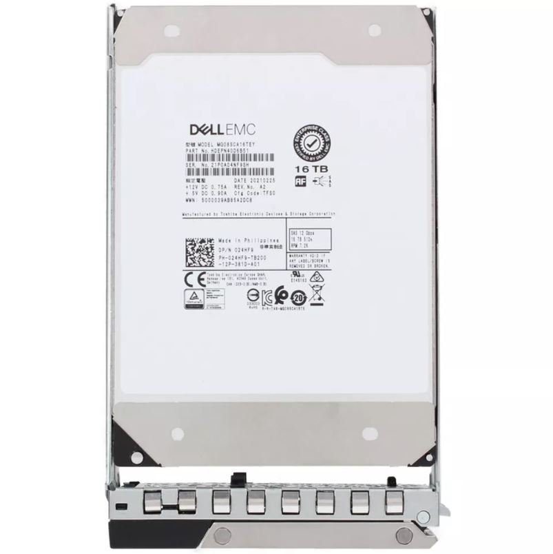 344001.jpg NEW | Dell EMC 024HF9 16TB 7.2K RPM SAS 12Gbps 512e 3.5in Hot-Plug Hard Drive with 14G Tray - Image 1