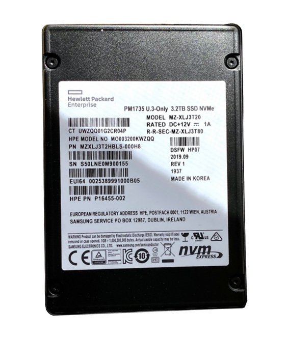 344802.jpg Refurbished | Samsung PM1735 MZ-XLJ3T20 Mixed Use SSD 3.2 TB PCIe 4.0 X8 (NVMe) HPE OEM Refurbished - Image 1