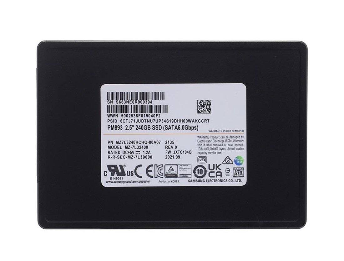 347706.jpg NEW | Samsung PM893 MZ7L3240HCHQ-00A07 SSD 240 GB SATA 6Gb/s Brand New - Image 1
