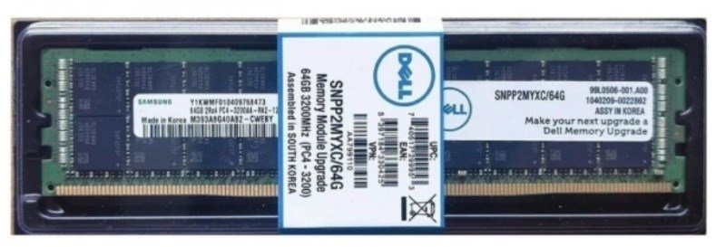 348552.jpg Dell 370-AFVZ 64GB PC4-25600 DDR4-3200MHz 2Rx4 ECC Samsung OEM Brand New - Image 1