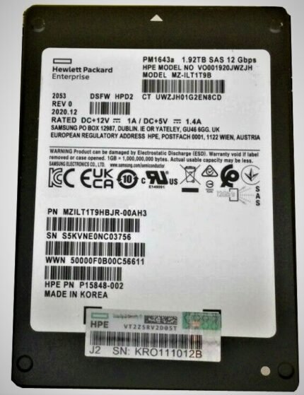 NEW | Samsung PM1643a MZILT1T9HBJR-00AH3 SSD 1.92 TB SAS 12Gb/s HPE OEM New Open Box