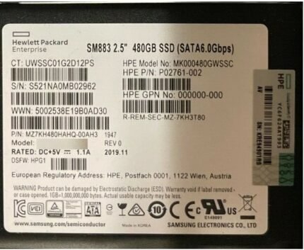 Refurbished | Samsung SM883 MZ7KH480HAHQ-00AH3 Mixed Use SSD 480 GB SATA 6Gb/s HPE OEM Refurbished