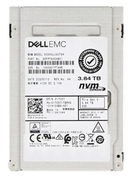 Refurbished | Kioxia CD5 KCD5XLUG3T84 Read Intensive SSD 3.84 TB PCIe 3.0 x4 (NVMe) DELL OEM Refurbished