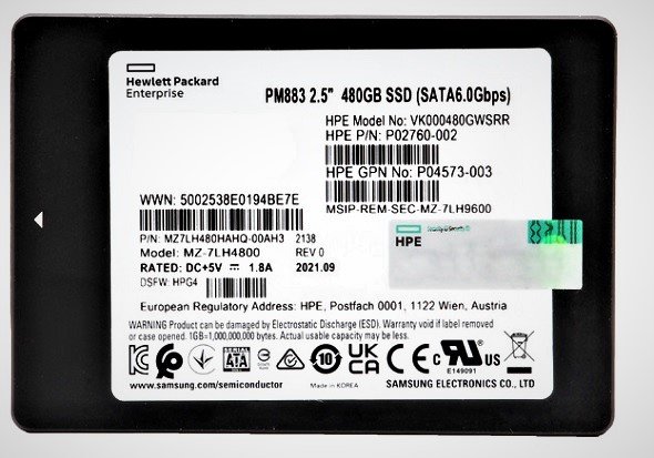 351726.jpg NEW | Samsung PM883 MZ7LH480HAHQ-00AH3 Read Intensive SSD 480 GB SATA 6Gb/s HPE OEM Brand New - Image 1