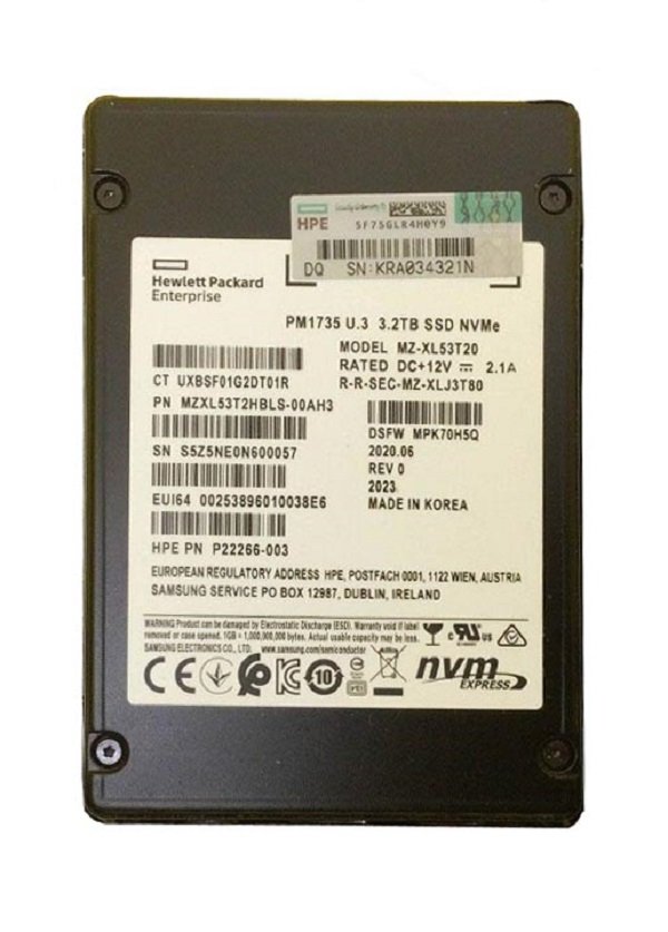 351985.jpg Refurbished | Samsung PM1735 MZ-XL53T20 Mixed Use SSD 3.2 TB Pci Express 3.0 X8 (NVMe) HPE OEM Refurbished - Image 1