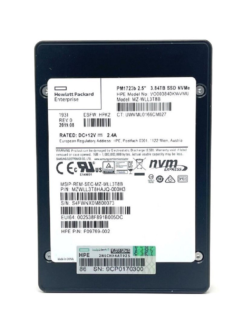 352957.jpg Refurbished | Samsung PM1723B MZWLL3T8HAJQ-000H3 SSD 3.84 TB PCIe 3.0 x4 (NVMe) HPE OEM Refurbished - Image 1
