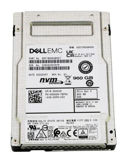 Refurbished | KIOXIA KCD7XRUG960G 960GB NVMe U.2 2.5Inch 15mm RI 1DWPD BiCS TLC Ssd
