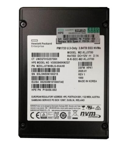 Refurbished | Samsung PM1733 MZXLJ3T8HBLS-00AH8 SSD 3.84 TB PCIe 4.0 x4 (NVMe) HPE OEM Refurbished