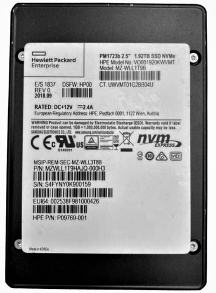 Refurbished | Samsung PM1723b MZ-WLL1T9B SSD 1.92 TB PCIe 3.0 X4 (NVMe) HPE OEM Refurbished