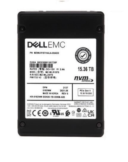 Refurbished | Samsung PM1733 MZWLR15THALA-00AD3 SSD 15.36 TB PCIe 4.0 x4 (NVMe) DELL OEM Refurbished