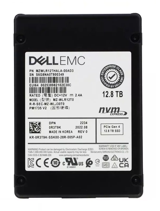 356129.jpg Refurbished | SAMSUNG MZWLR12THALA-00AD3 12.8TB PCIe Gen4 NVMe U.2 SFF 2.5Inch Mixed Use SSD - Image 1