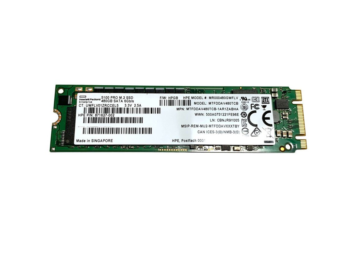 357023.jpg Refurbished | Micron 5100 PRO MTFDDAV480TCB-1AR1ZABHA Mixed Use SSD 480 GB SATA 6Gb/s HPE OEM Refurbished - Image 1