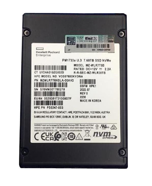 359933.jpg Refurbished | Samsung PM1733a MZ-WLR7T6B SSD 7.68 TB PCIe 4.0 x4 (NVMe) HPE OEM Refurbished - Image 1