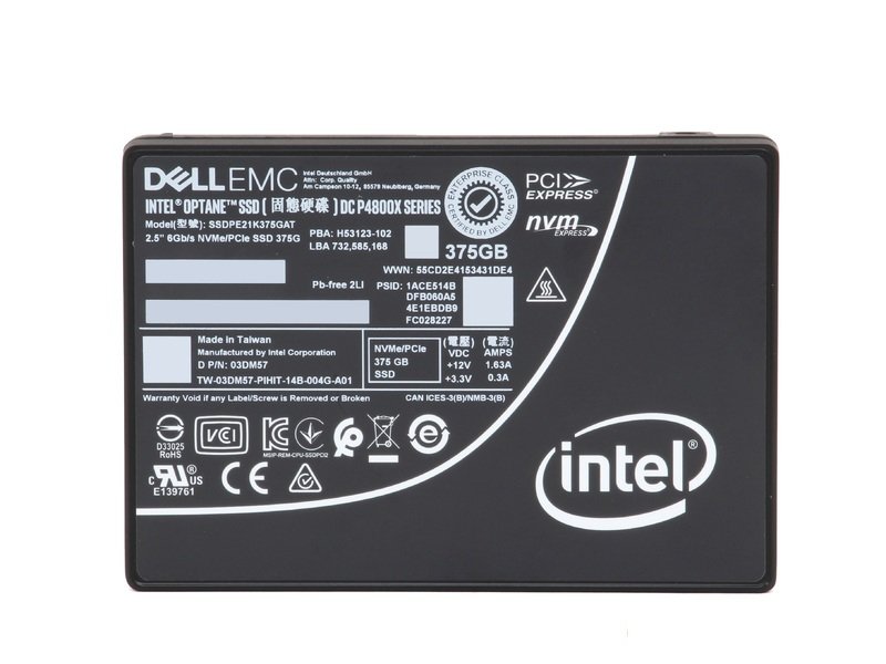 364647.jpg Refurbished | Intel Optane DC P4800X SSDPE21K375GAT SSD 375 GB PCIe 3.0 X4 (NVMe) DELL OEM Refurbished - Image 1