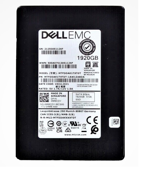 364920.jpg Refurbished | Micron 5300 MAX MTFDDAK1T9TDT-1AW1ZABDA Mixed Use SSD 1.92 TB SATA 6Gb/s DELL OEM Refurbished - Image 1