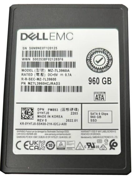 Refurbished | Samsung PM893 MZ-7L3960A Read Intensive SSD 960 GB SATA 6Gb/s DELL OEM Refurbished