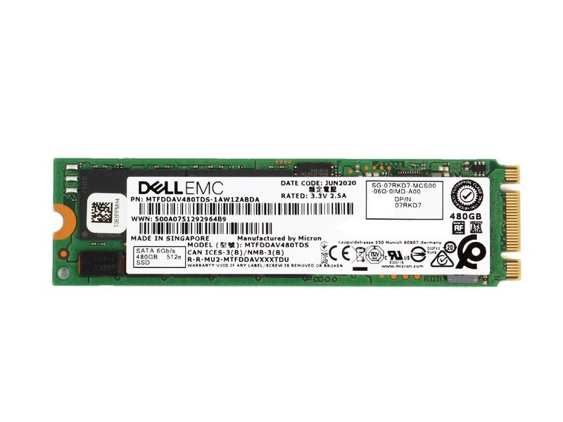 365180.jpg Refurbished | Dell 7RKD7 480GB SATA SSD M.2 6Gb/s Ssd for BOSS Controller - Image 1