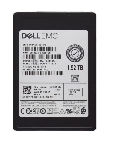 NEW | Samsung PM893 MZ7L31T9HBLTAD3 - SSD - 1.92 TB - SATA 6Gb/s - DELL OEM Brand New