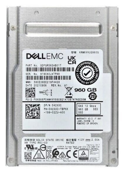 NEW | Kioxia RM6 KRM6VVUG960G Mixed Use SSD 960 GB SAS 12Gb/s DELL OEM Brand New