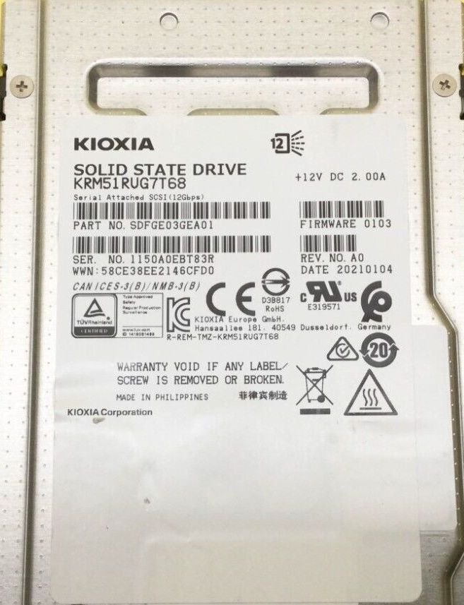 378604.jpg Refurbished | Kioxia SDFGE03GEA01 7.68TB SAS 12Gb/s 2.5inch Internal SSD - Image 1