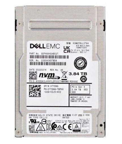 Refurbished | Kioxia CM6-R SDFHS64DAB02T Read Intensive SSD 3.84 TB PCIe 4.0 (NVMe) DELL OEM Refurbished