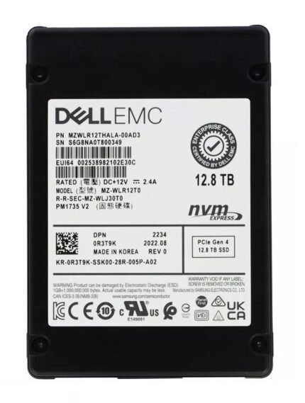Refurbished | SAMSUNG MZ-WLR12T0 12.8TB NVMe U.2 Sff Mixed Use TLC 3DWPD Enterprise Ssd