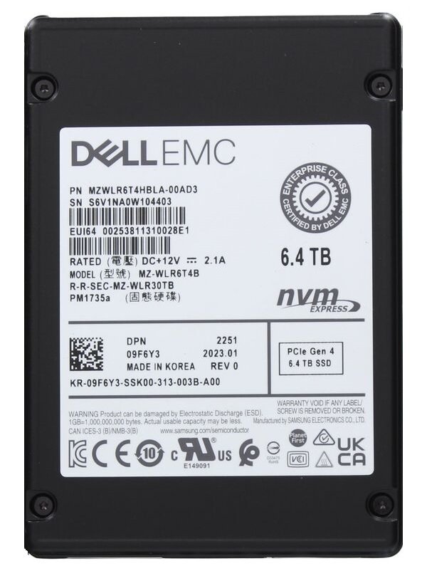 383527.jpg Refurbished | SAMSUNG MZ-WLR6T4B 6.4TB Mixed Use 3DWPD NVMe 2.5Inch U.2 TLC Ssd - Image 1