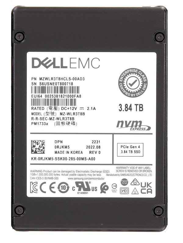 383532.jpg Refurbished | SAMSUNG MZ-WLR3T8B 3.84TB NVMe Read Intensive 2.5inch U.3 Ssd - Image 1