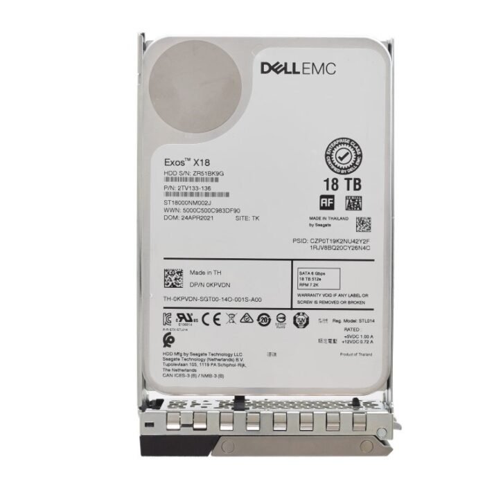 Refurbished | Dell EMC KPVDN 18TB 7.2K RPM SATA-6Gbps 512e 3.5inch Hot-Plug Hard Drive with kit - Image 1