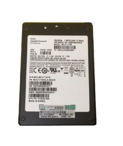 NEW | Samsung PM1643A MZILT7T6HALA-00AH3 Read Intensive SSD 7.68 TB SAS 12Gb/s HPE OEM Brand New