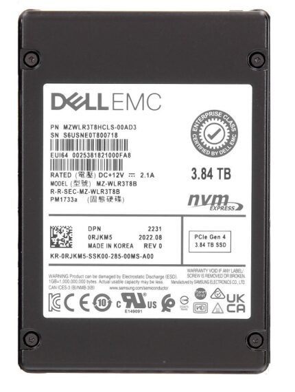 Refurbished | Samsung MZWLR3T8HCLS-00AD3 PM1733a 3.84TB NVMe 2.5inch Enterprise Ssd